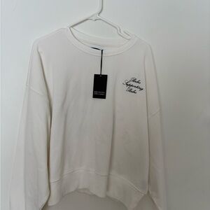 Brunette The Label White Crew Neck Sweater